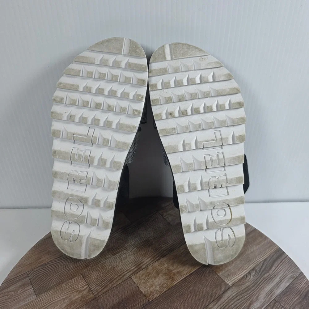Sorel Roaming Sport Slide‎ Sandals Womens 7 Black White Crisscross Elastic Strap